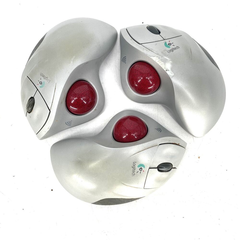 Logitech Trackman Trackball Mouse Lot of 3 Parts Repair Untested AS-IS USB